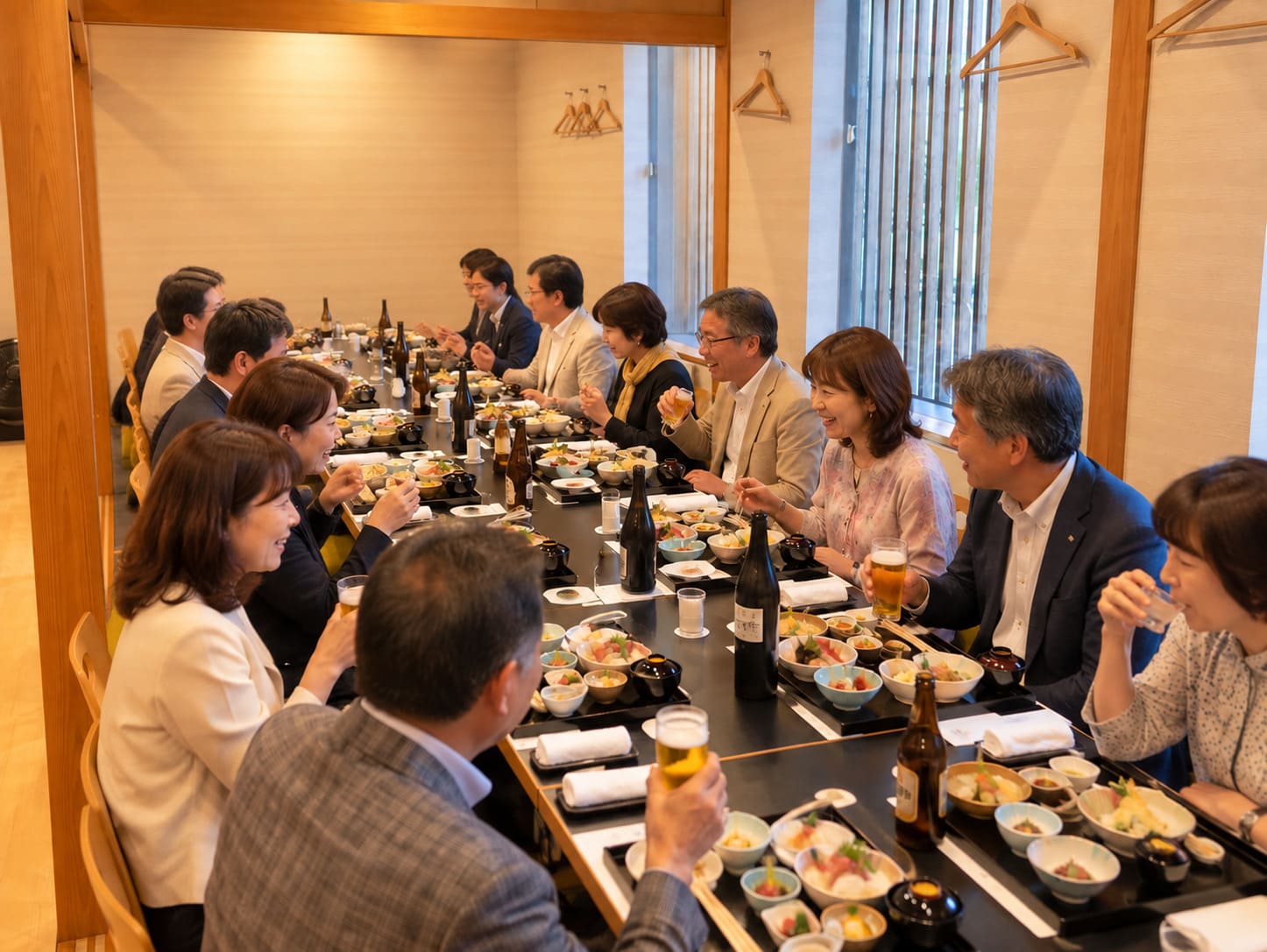 美くにでの会食風景